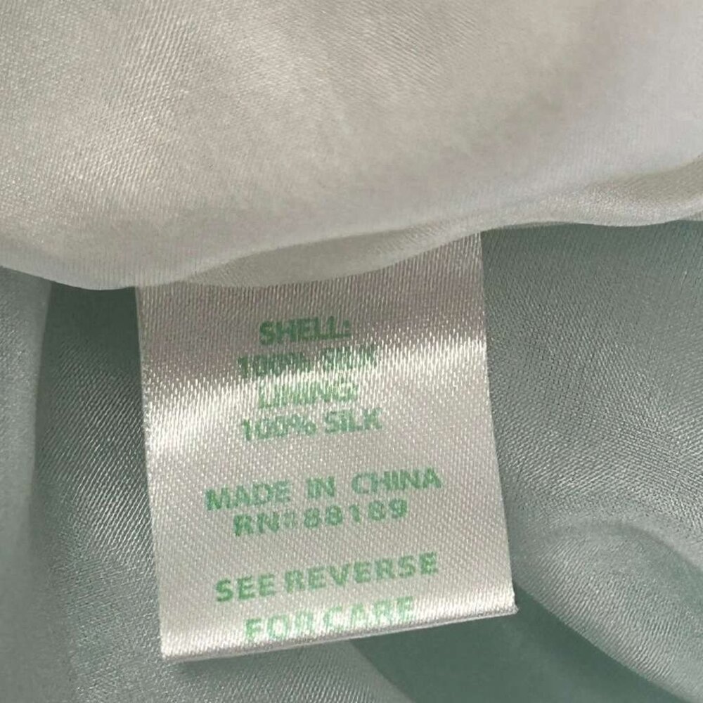 Lilly Pulitzer Women's Large Green & Blue Dip Dye 100% Silk Strapless Maxi Dress - Picture 10 of 16